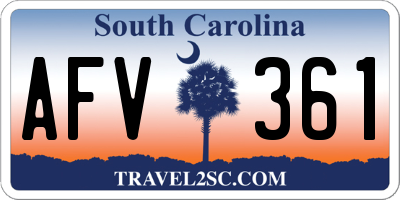 SC license plate AFV361