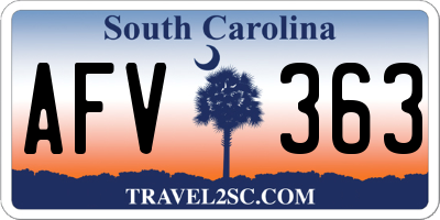 SC license plate AFV363