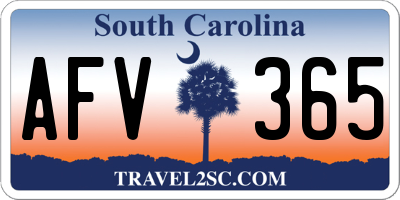 SC license plate AFV365