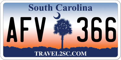 SC license plate AFV366
