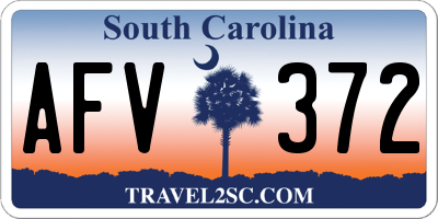 SC license plate AFV372