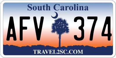 SC license plate AFV374