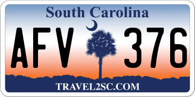 SC license plate AFV376