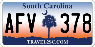 SC license plate AFV378