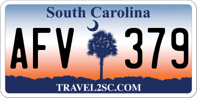 SC license plate AFV379
