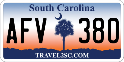 SC license plate AFV380