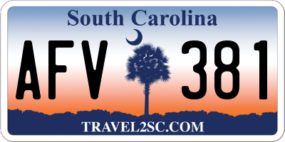 SC license plate AFV381