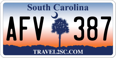 SC license plate AFV387