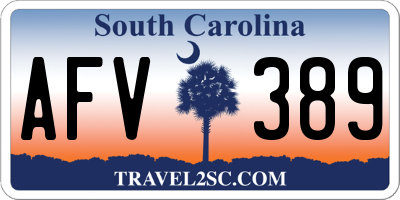SC license plate AFV389