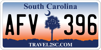 SC license plate AFV396