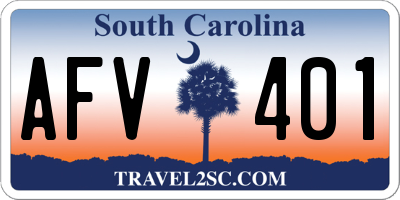 SC license plate AFV401