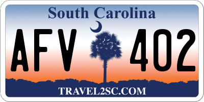 SC license plate AFV402