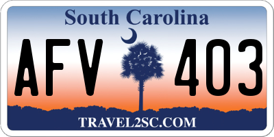 SC license plate AFV403