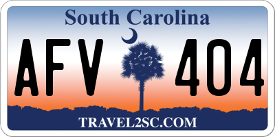 SC license plate AFV404