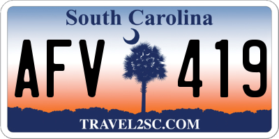 SC license plate AFV419