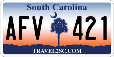 SC license plate AFV421