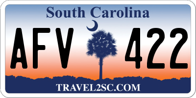 SC license plate AFV422