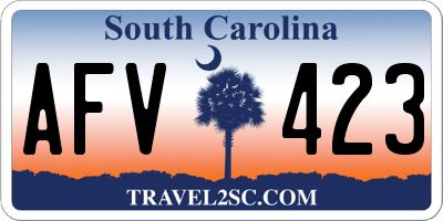 SC license plate AFV423