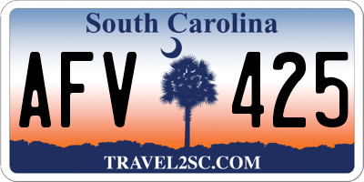SC license plate AFV425