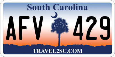 SC license plate AFV429