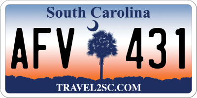SC license plate AFV431