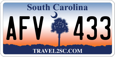 SC license plate AFV433