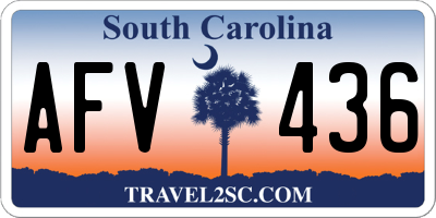 SC license plate AFV436