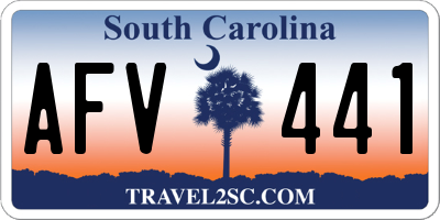 SC license plate AFV441