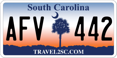 SC license plate AFV442