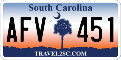 SC license plate AFV451
