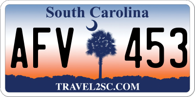 SC license plate AFV453