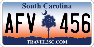 SC license plate AFV456