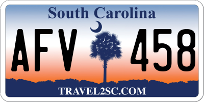 SC license plate AFV458