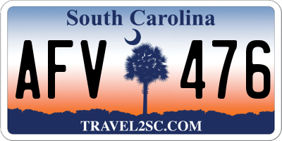 SC license plate AFV476