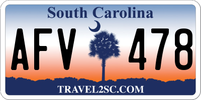 SC license plate AFV478