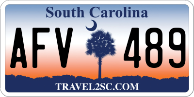 SC license plate AFV489