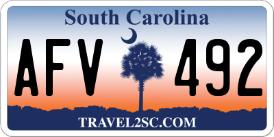 SC license plate AFV492