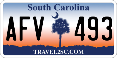 SC license plate AFV493