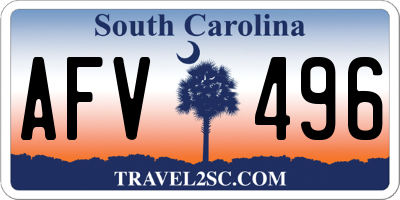 SC license plate AFV496