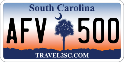 SC license plate AFV500