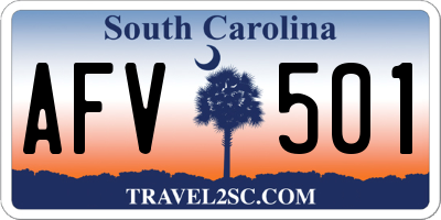 SC license plate AFV501