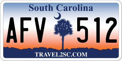 SC license plate AFV512
