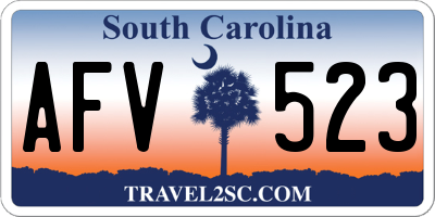 SC license plate AFV523
