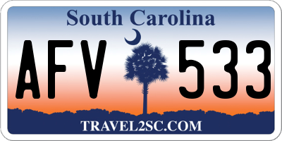 SC license plate AFV533