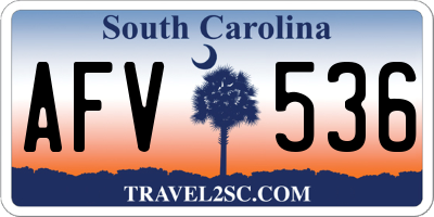 SC license plate AFV536