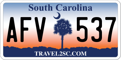 SC license plate AFV537