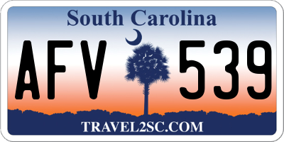 SC license plate AFV539