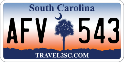SC license plate AFV543