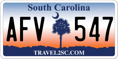 SC license plate AFV547