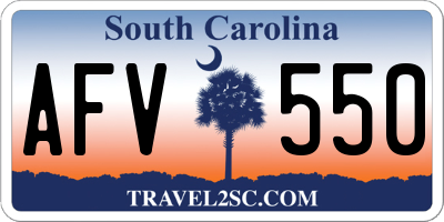 SC license plate AFV550